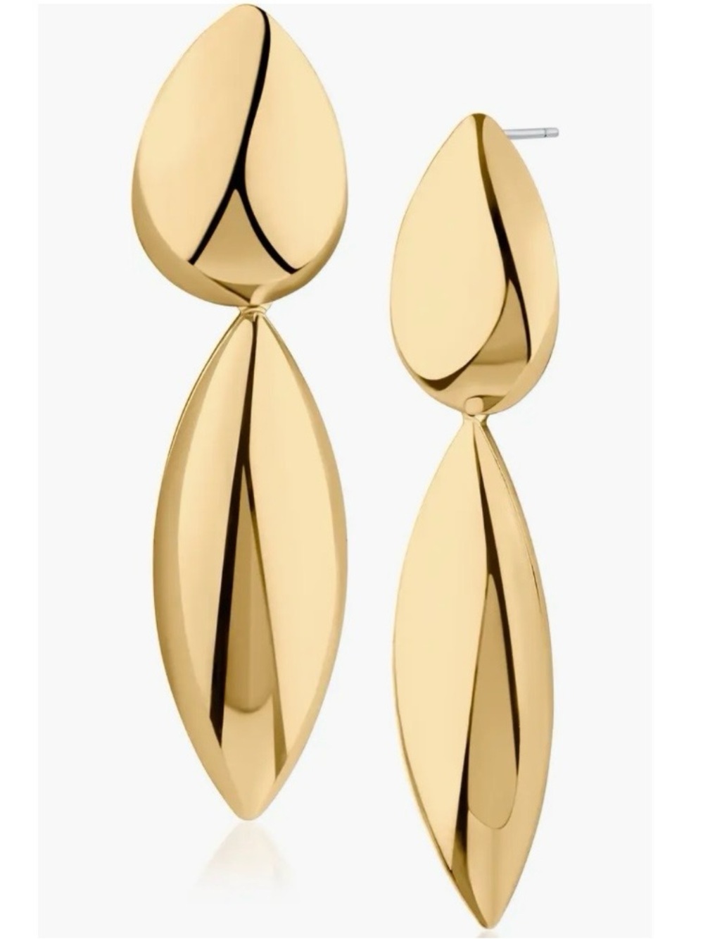 Jardin Gold-tone Elongated Marquise Dangle Drop Statement Earrings